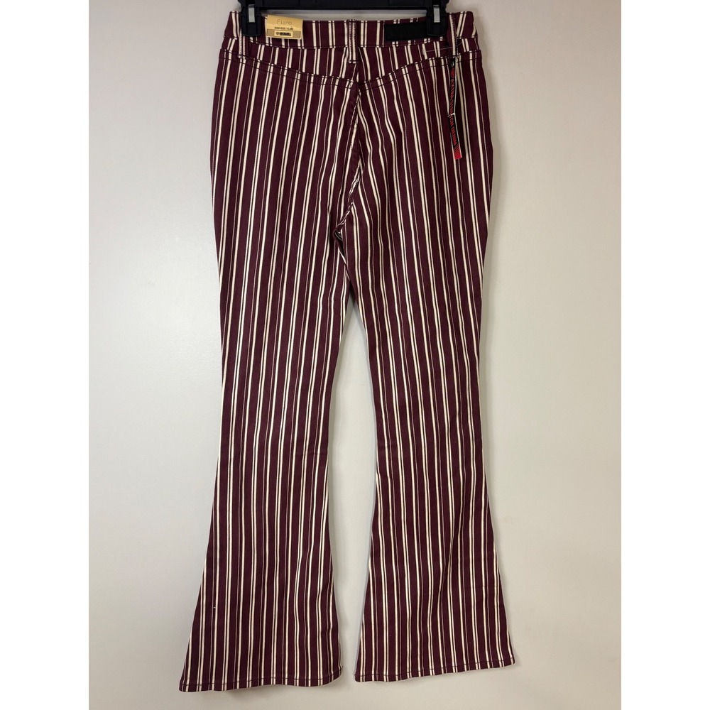 Rock & Roll Denim High Rise Flare Jeans Burgundy Stripe Stretch Denim 27x34 - Picture 4 of 9